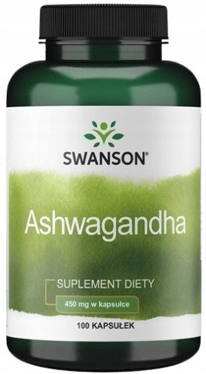 Swanson Ashwagandha 450mg 100k. Żeń-szeń indyjski