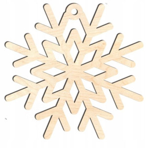 drewniana bombka na choinkę 9 śnieżynka 15cm