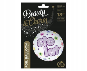 Balon foliowy Sto lat, Beauty&Charm 46cm