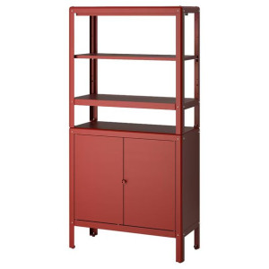 IKEA KOLBJORN Regał z szafką brązowo czerwony, 80x37x161 cm