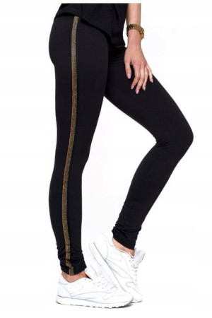 MORAJ Legginsy Błyszczące Lampasy Kryjące L/XL