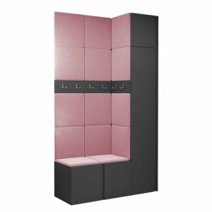 GARDEROBA Orion XVII panele tapicerowane + meble grafit