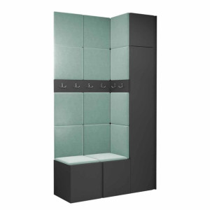 GARDEROBA Orion XVII panele tapicerowane + meble grafit