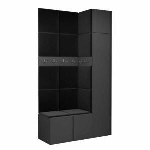 GARDEROBA Orion XVII panele tapicerowane + meble grafit