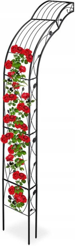 Pergola Ogrodowa Łuk 256cm Relaxdays Czarna