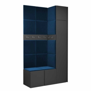GARDEROBA Orion XVII panele tapicerowane + meble grafit