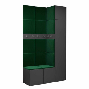 GARDEROBA Orion XVII panele tapicerowane + meble grafit