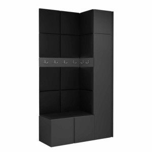 GARDEROBA Orion XVII panele tapicerowane + meble grafit
