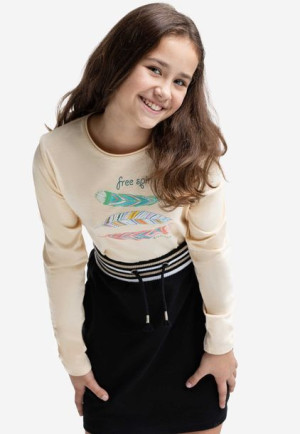Koszulka dziewczęca z bawełny organicznej L-BOHO JUNIOR 158-164