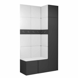 GARDEROBA Orion XVII panele tapicerowane + meble grafit