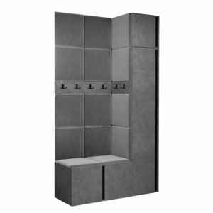 GARDEROBA Orion XVII panele tapicerowane + meble kolor beton