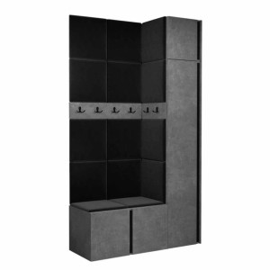 GARDEROBA Orion XVII panele tapicerowane + meble kolor beton