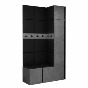 GARDEROBA Orion XVII panele tapicerowane + meble kolor beton