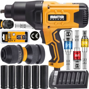 Udarowy Klucz Elektryczny 1/2 + Nasadki + Dewalt