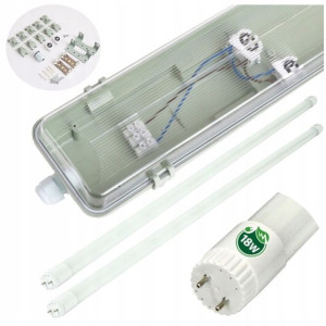 Lampa LED Do Garażu Hermetyczna + Świetlówki 2x120