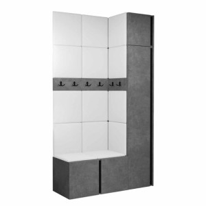 GARDEROBA Orion XVII panele tapicerowane + meble kolor beton