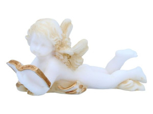 aniołek leżący czytający książkę alabaster grecki