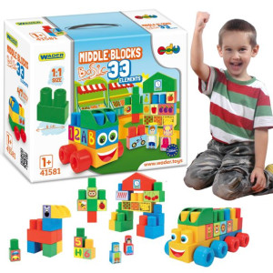 Klocki Wader Dla Dziecki Konstrukcyjne Middle Blocks 33 El.