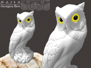 Sowa Symbol Ateny Alabaster Grecki