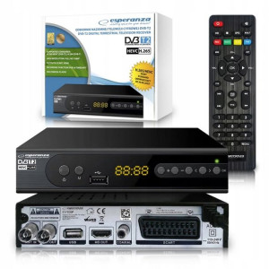 Dekoder tuner TV naziemnej DVB-T2 H.265 HDMI USB