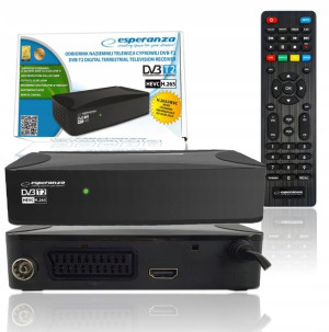 Dekoder tuner TV naziemnej DVB-T2 H.265/HEVC USB
