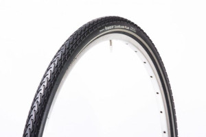 Opona TourGuardPlus  700x35C czarna wire, taśma odblaskowa