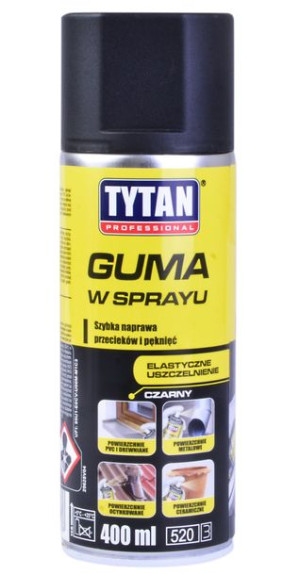 Tytan Guma W Sprayu Uszczelniająca Czarna 400ml
