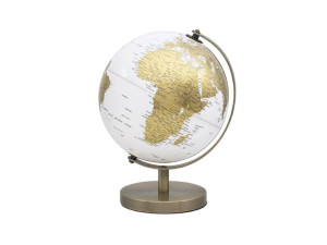 Globus Mały - Globe Gold & White