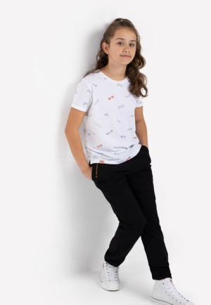 Dziewczęca koszulka z wydłużonym tyłem T-LOOK JUNIOR 158-164