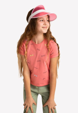 Dziewczęca koszulka z wydłużonym tyłem T-LOOK JUNIOR 122-128