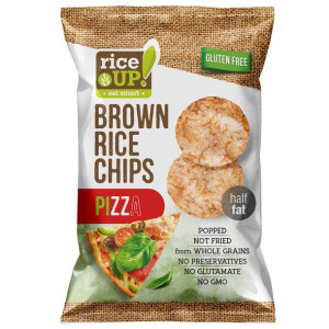 Rice Up - Chipsy z brązowego, pełnoziarnistego ryżu. Smak  Pizza - 60g