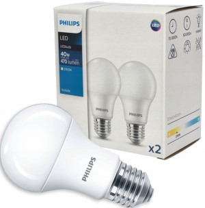 2x Żarówka LED E27 A60 4,9W 2700K 470lm PHILIPS
