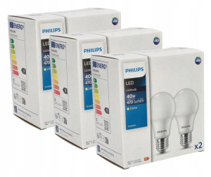 6x Żarówka LED E27 A60 4,9W 2700K 470lm PHILIPS
