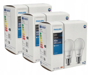 6x Żarówka LED E27 A60 4,9W 4000K 470lm PHILIPS