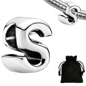Charms Zawieszka Litera S Literka + Woreczek