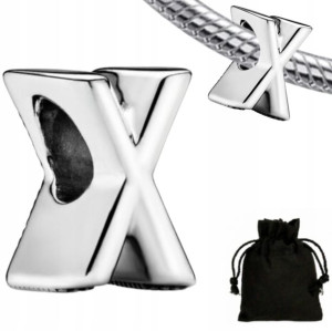 Charms Zawieszka Litera X Literka + Woreczek