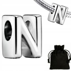 Charms Zawieszka Litera N Literka + Woreczek