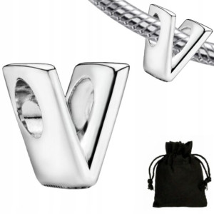 Charms Zawieszka Litera V Literka + Woreczek