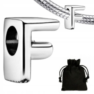 Charms Zawieszka Litera F Literka + Woreczek