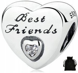 Charms Zawieszka Serce Best Friends Cyrkonia Serca