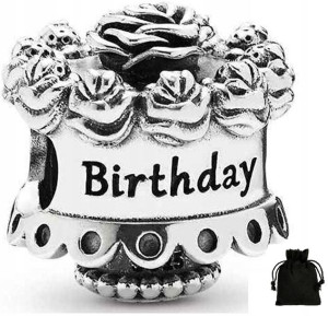 Charms Zawieszka Tort Urodzinowy Happy Birthday