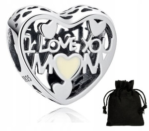 Zawieszka Charms Serce I Love You + Woreczek