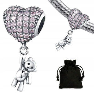 Charms Zawieszka Miś Tuiliś Serce + Woreczek