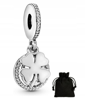 Charms Zawieszka Koniczynka Zestaw Szczęścia Etui