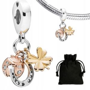 Charms Zawieszka Koniczynka Zestaw Szczęścia