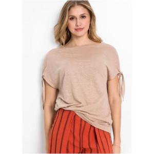Bonprix Lniana Bluzka Z Wiązanymi Rękawami 32-34 934686