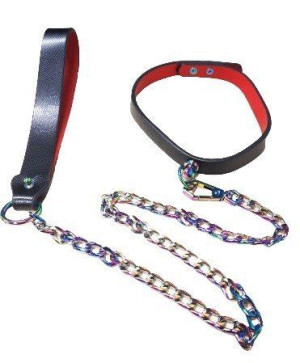 Collar and Leash Set Rainbow Black Guilty Toys 29-0052