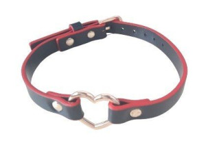 Golden Heart Choker Eco Leather Mokko Toys 31-0056
