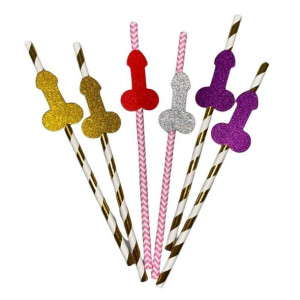 6 Pairs Sparkly Penis Set Mix Colours 33-0002