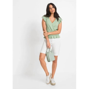 Krezowana Kopertowa Bluzka Z Falbanami 44-46 912145